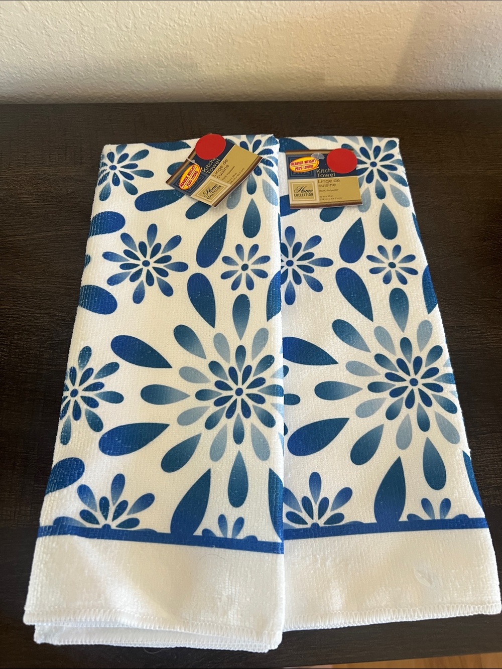Home Collection Blue Floral Kitchen Towels - Set of 2